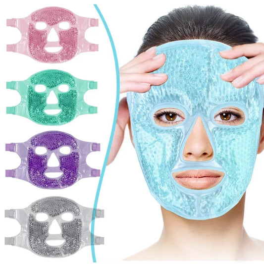 Masque Facial réutilisable en Gel glacé et compresse chaude,